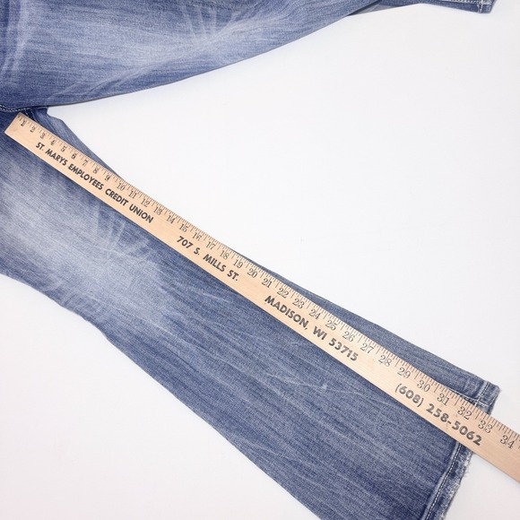 Miss Me Low Rise Bootcut Jeans Womens 32x33 Y2K Bling Studded Embroidered Baddie - Picture 11 of 12